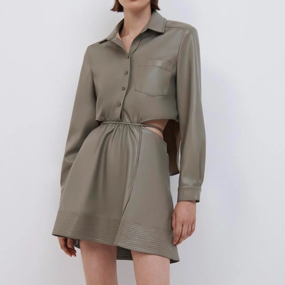 The Shaelyn Vegan Leather Mini Dress